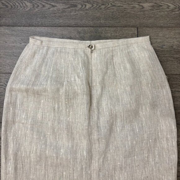 Vintage Harvé Benard 100% Linen Textured Pencil Skirt – Size 10 - Picture 5 of 7
